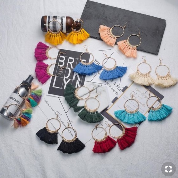 Salty Cold Brew Jewelry - Bohemian Tassel Fringe Hook Earring